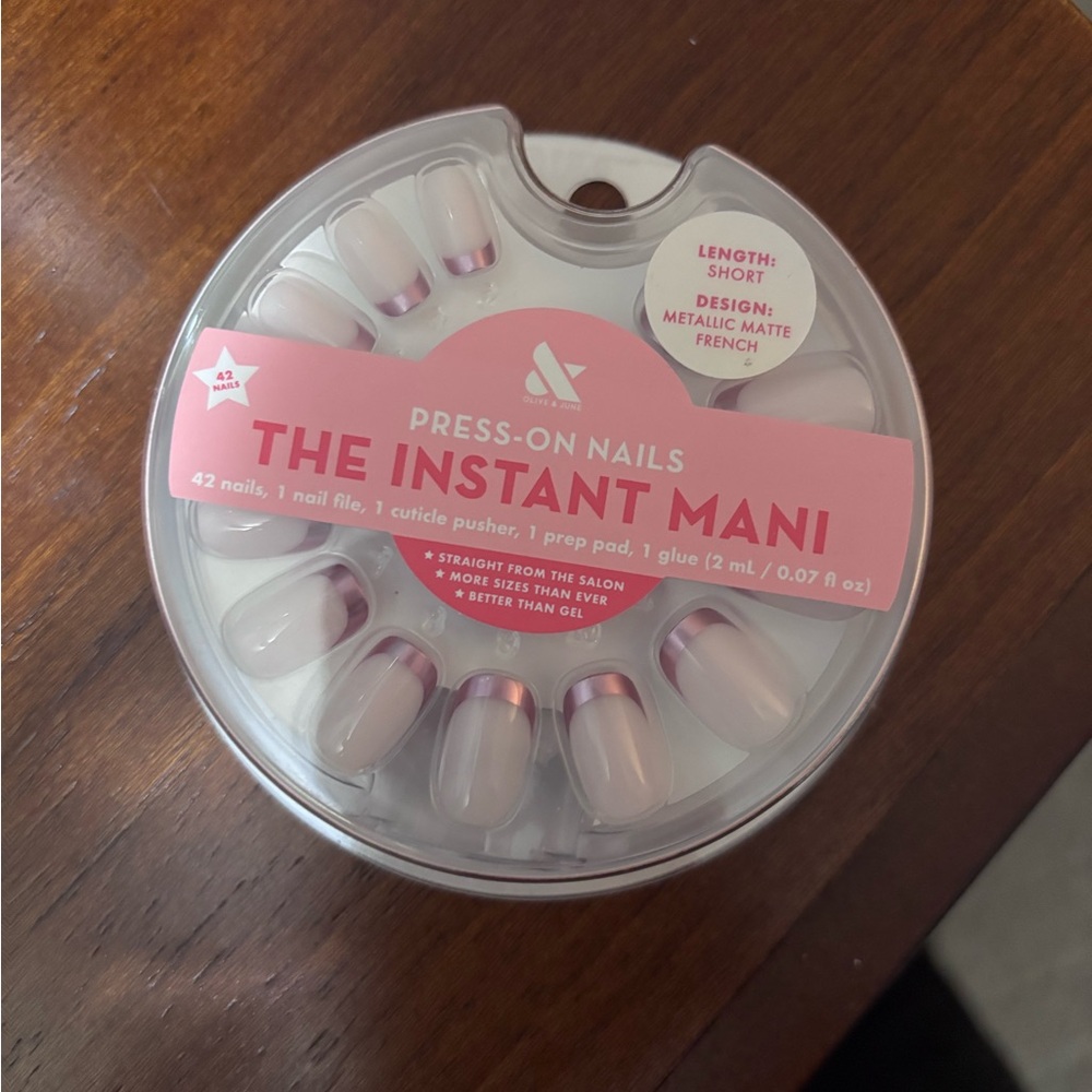 Press-On Nails - Metallic Matte French